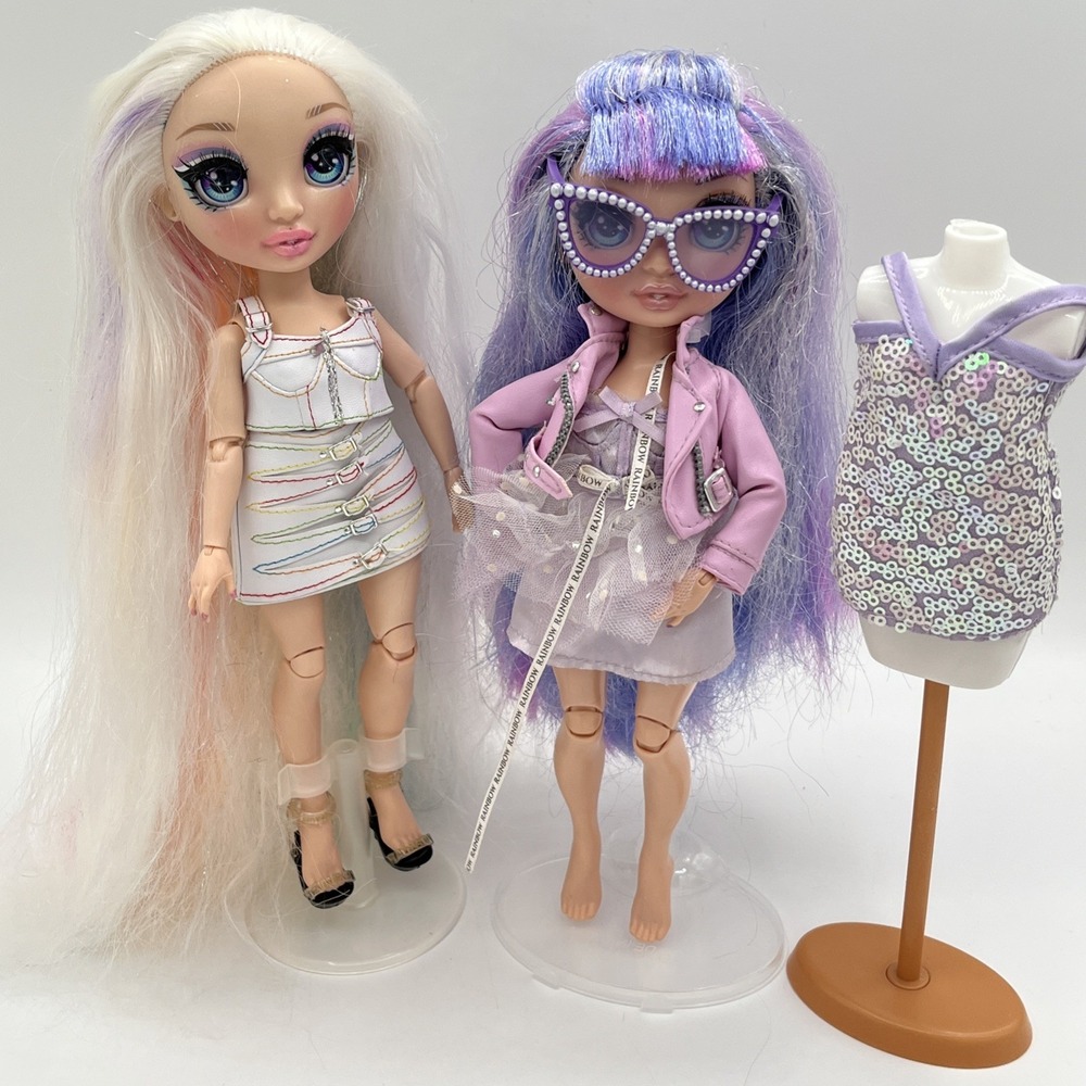 Rainbow High Amaya Raine Violet Willow Fashion Doll lot of 2 MGA Entertainment